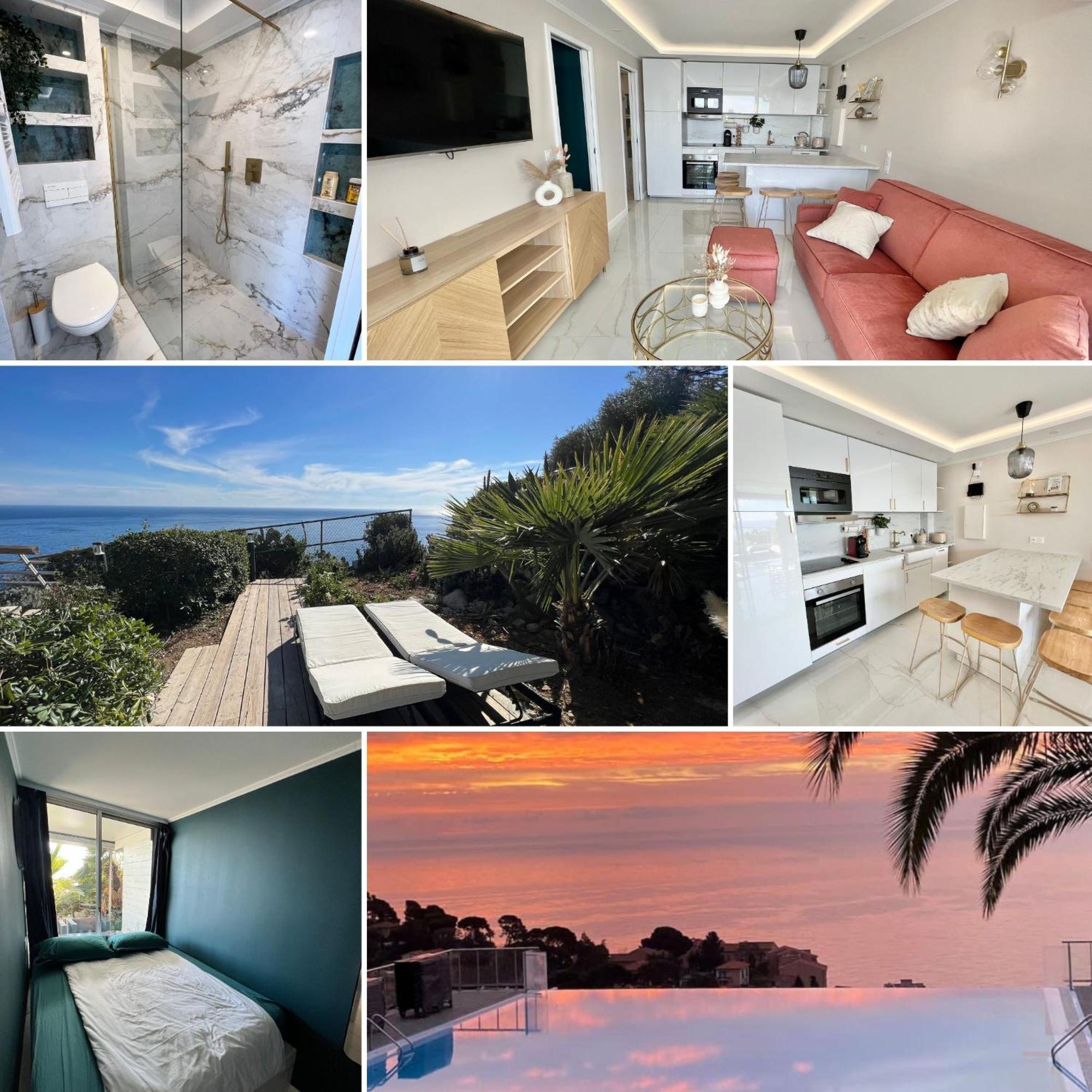 Luxueux Appartement - Vue Mer - Piscine - Free Parking - Monaco Cap-d'Ail Exterior foto